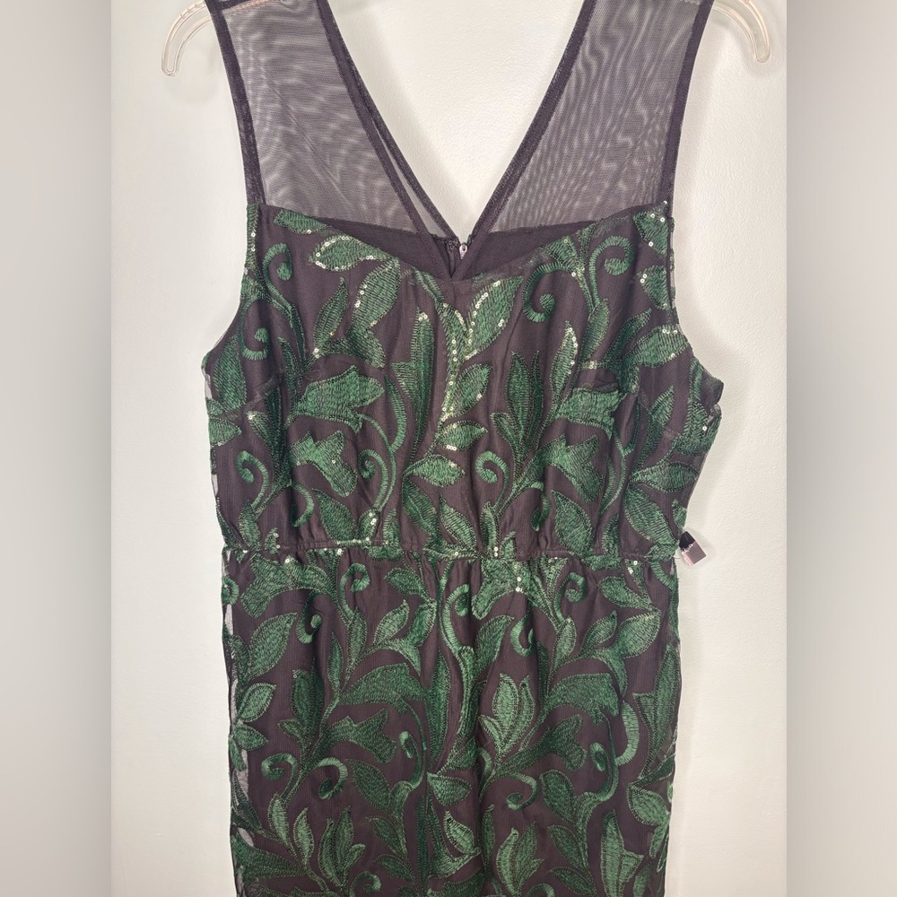 💚🩷 Lane Bryant Black Dress with Green Sequins – Size 16 (NWOT)🎄🥂